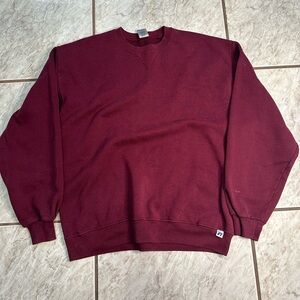 SOLD Vintage Russel Athletic Burgundy Pullover Crewneck Sweatshirt Men’s L